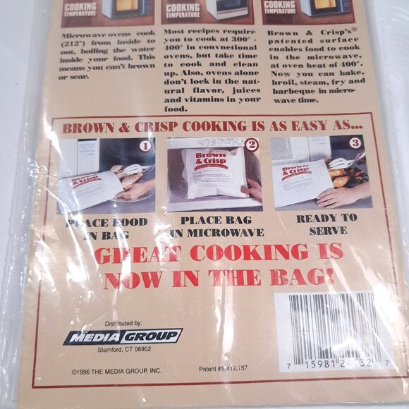 NEW Brown & Crisp Microwave Cooking bags 12 Medium Bags As Seen On TV Chef Tony - Picture 6 of 6